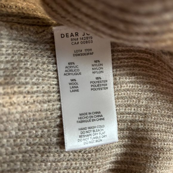 Dear John Denim Felicia Peplum‎ Long Sleeve Sweater Fall Fawn - Size XL - Picture 5 of 9